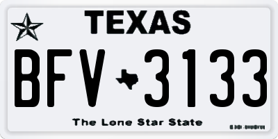 TX license plate BFV3133