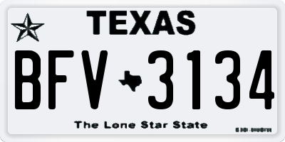 TX license plate BFV3134