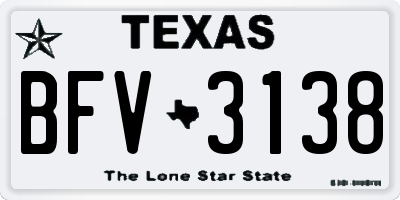 TX license plate BFV3138