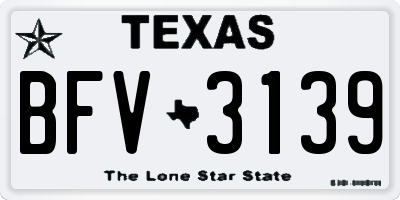 TX license plate BFV3139