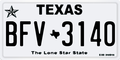 TX license plate BFV3140
