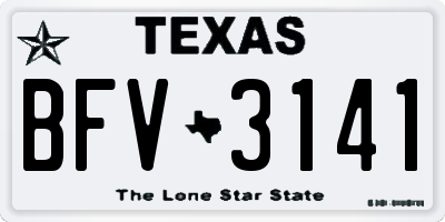 TX license plate BFV3141
