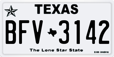 TX license plate BFV3142