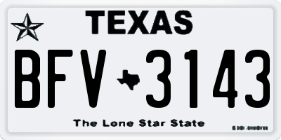 TX license plate BFV3143