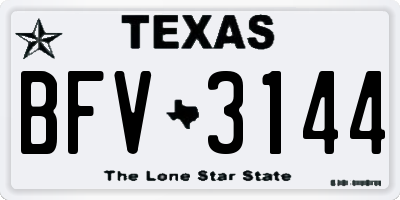 TX license plate BFV3144
