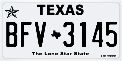 TX license plate BFV3145