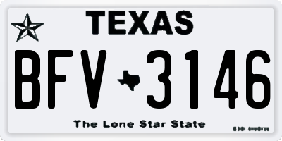 TX license plate BFV3146