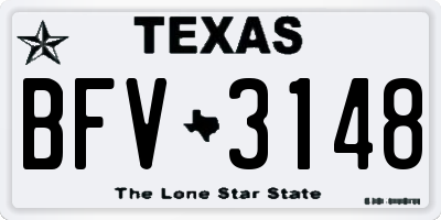 TX license plate BFV3148