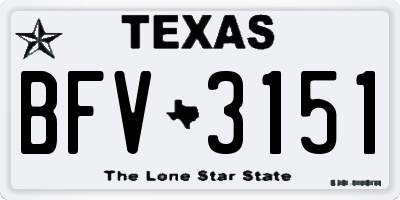 TX license plate BFV3151