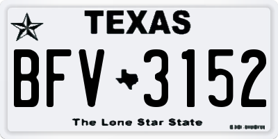 TX license plate BFV3152