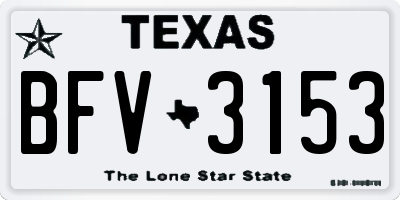 TX license plate BFV3153