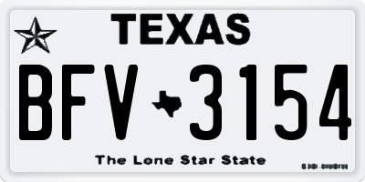 TX license plate BFV3154