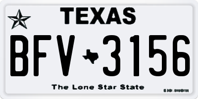 TX license plate BFV3156