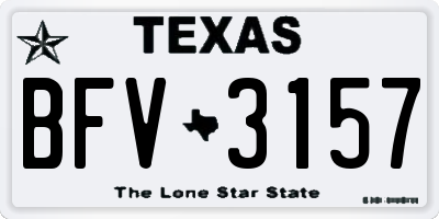 TX license plate BFV3157