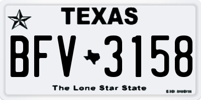 TX license plate BFV3158