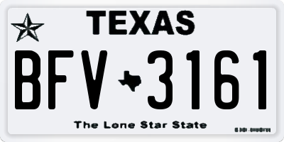 TX license plate BFV3161