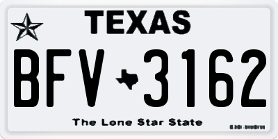 TX license plate BFV3162