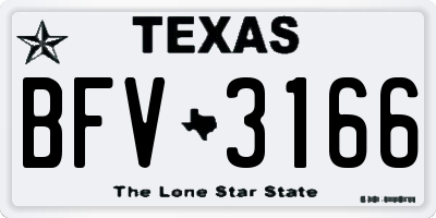 TX license plate BFV3166