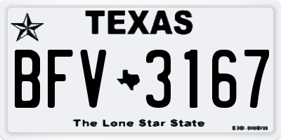 TX license plate BFV3167