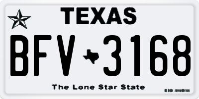 TX license plate BFV3168