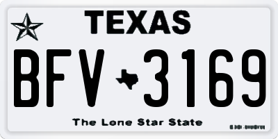 TX license plate BFV3169