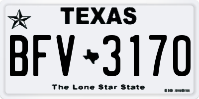 TX license plate BFV3170