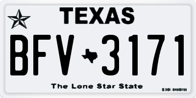 TX license plate BFV3171