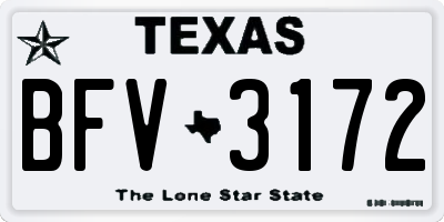 TX license plate BFV3172
