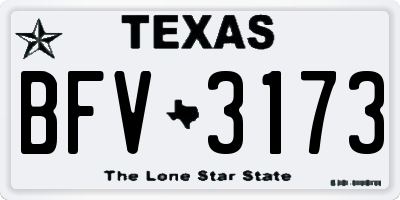 TX license plate BFV3173