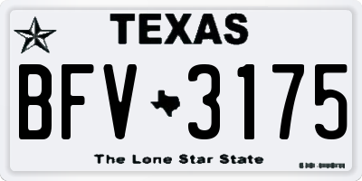TX license plate BFV3175