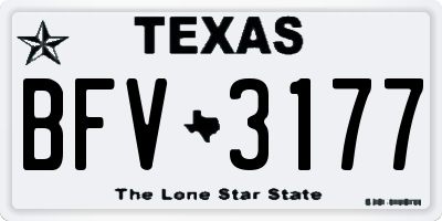 TX license plate BFV3177