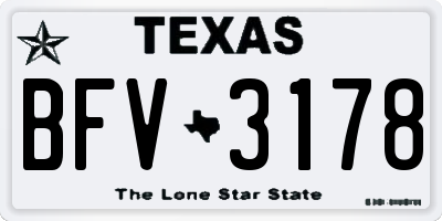 TX license plate BFV3178