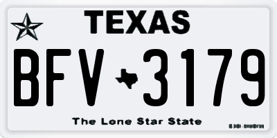 TX license plate BFV3179