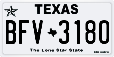 TX license plate BFV3180