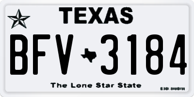 TX license plate BFV3184