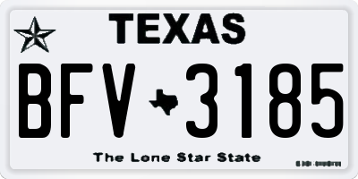 TX license plate BFV3185