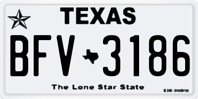 TX license plate BFV3186