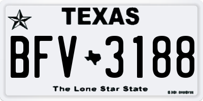 TX license plate BFV3188