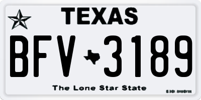 TX license plate BFV3189