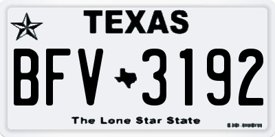 TX license plate BFV3192
