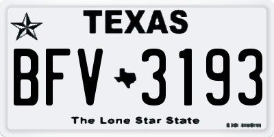 TX license plate BFV3193