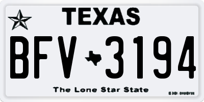 TX license plate BFV3194