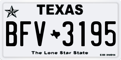TX license plate BFV3195