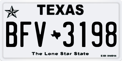 TX license plate BFV3198