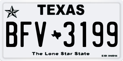 TX license plate BFV3199