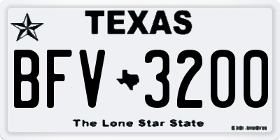 TX license plate BFV3200
