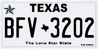 TX license plate BFV3202