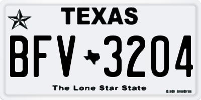 TX license plate BFV3204
