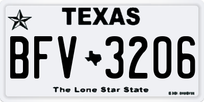 TX license plate BFV3206