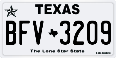TX license plate BFV3209